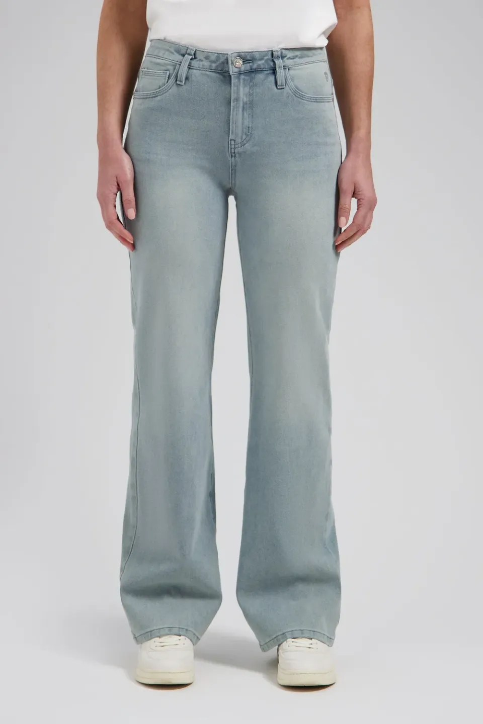 Florez Sophie straight jeans Ash grey mid-waist