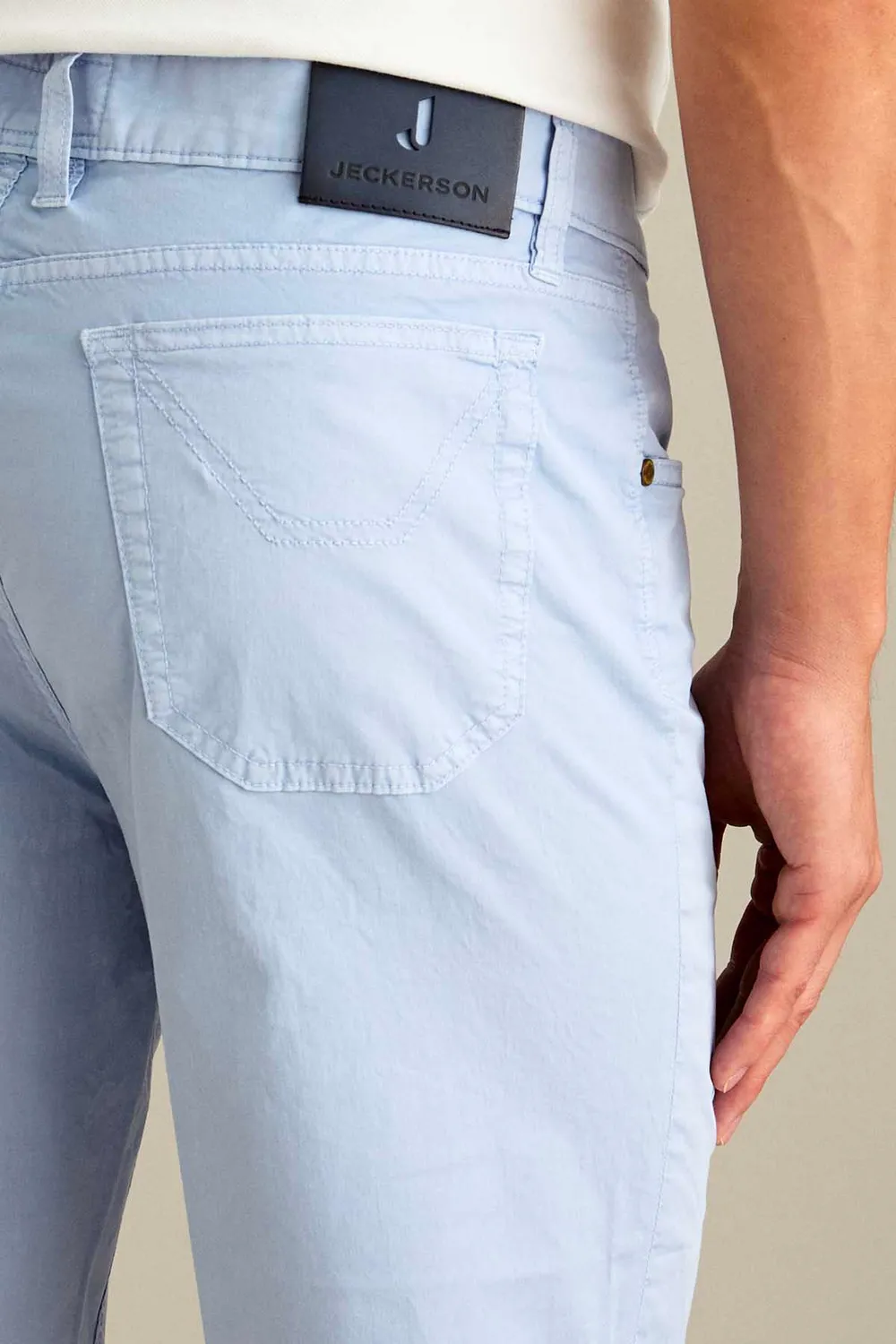 Jeckerson Jo slim fit bermuda lichtblauw katoen