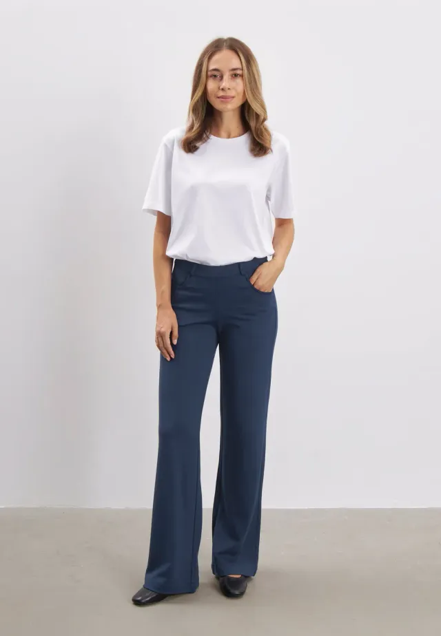 Laurie Donna Loose ML damesbroek navy brushed viscose
