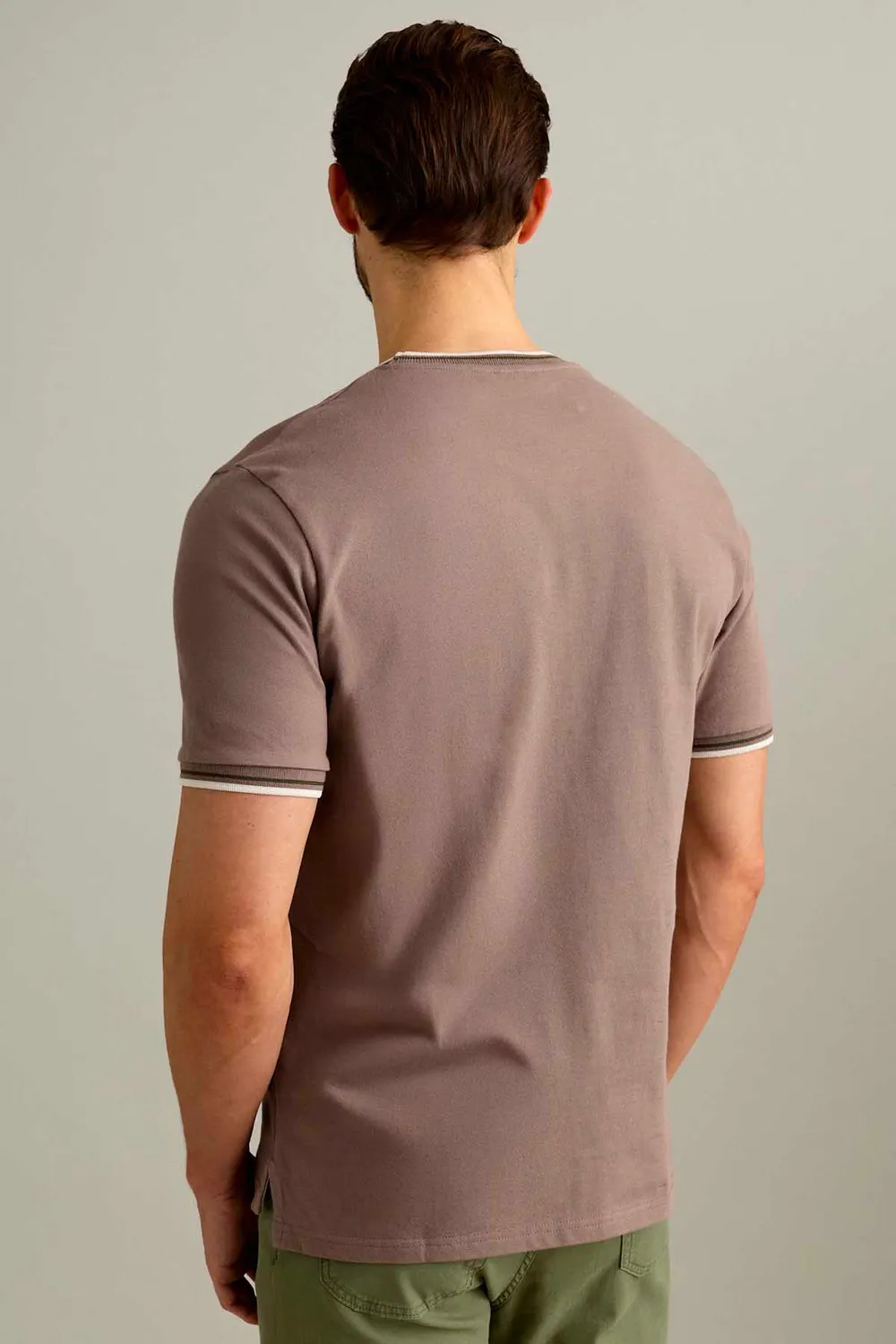 Jeckerson piquet T-shirt chocoladebruin korte mouw
