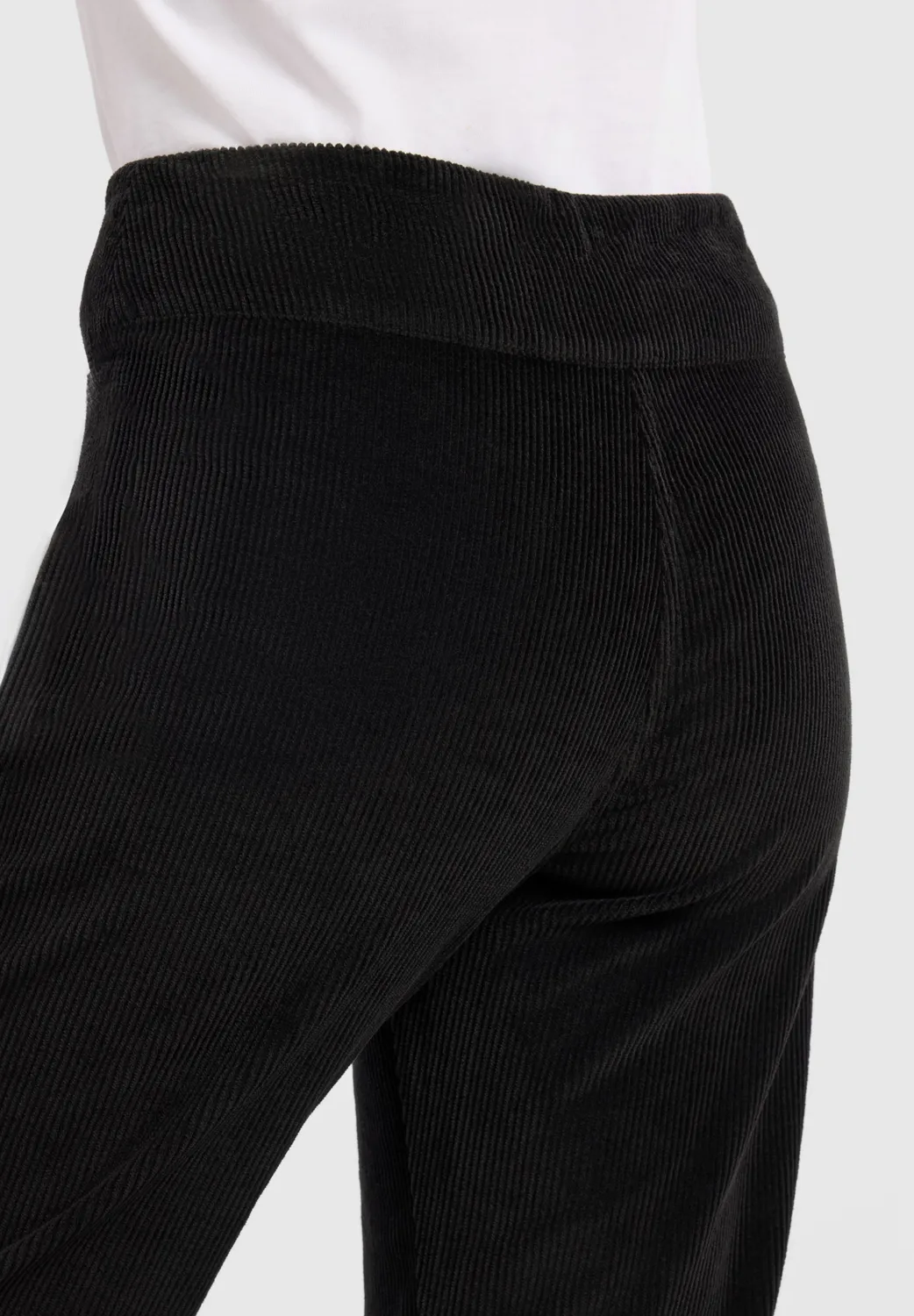 Laurie Thea Straight ribfluwelen broek Zwart 80cm