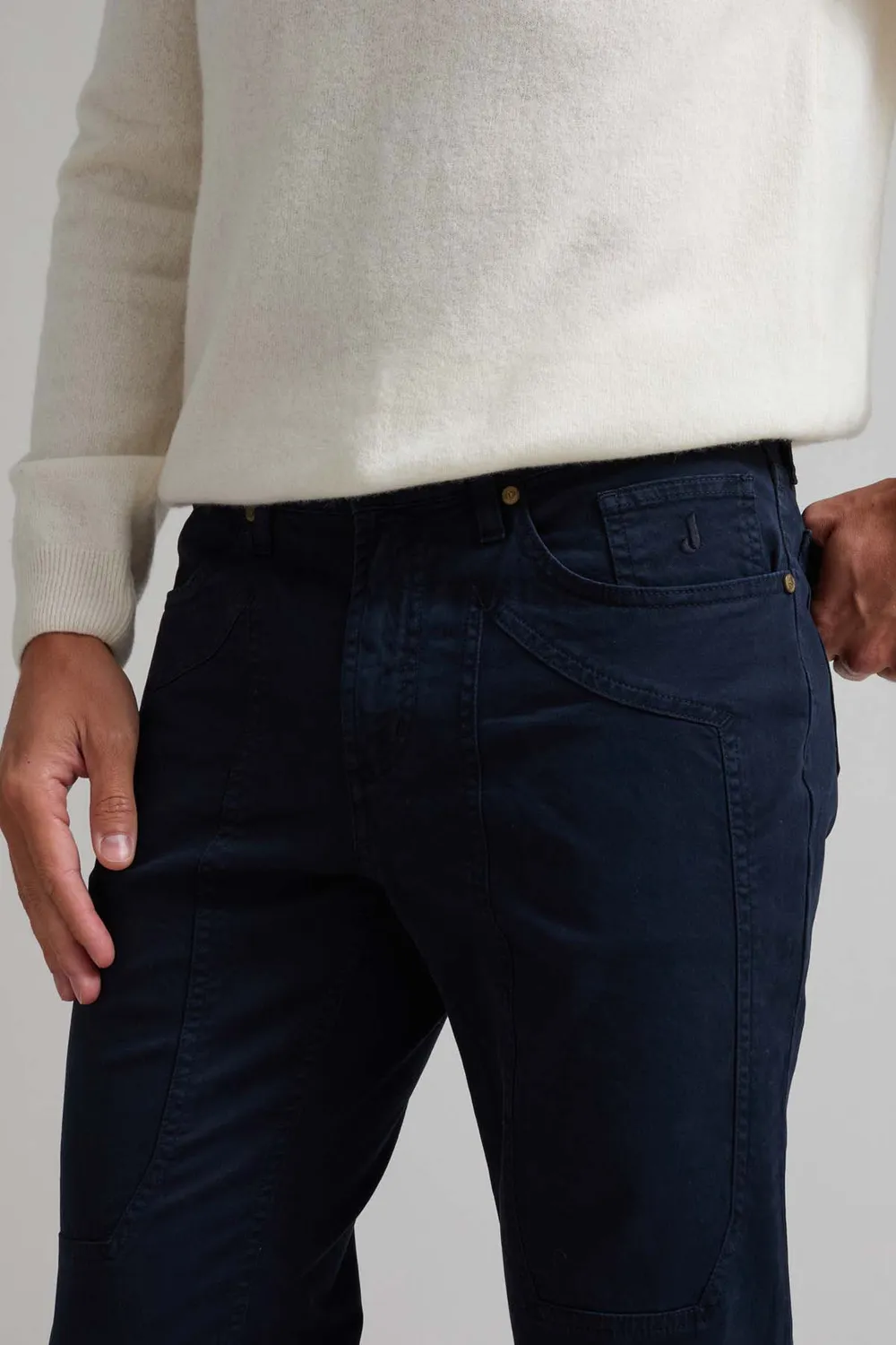 Jeckerson John slim fit broek donkerblauw gabardine
