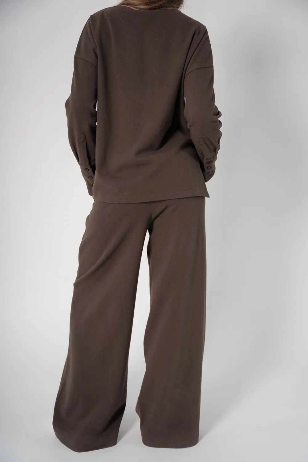 Corel Ella Pleated broek zwart wijde pijp