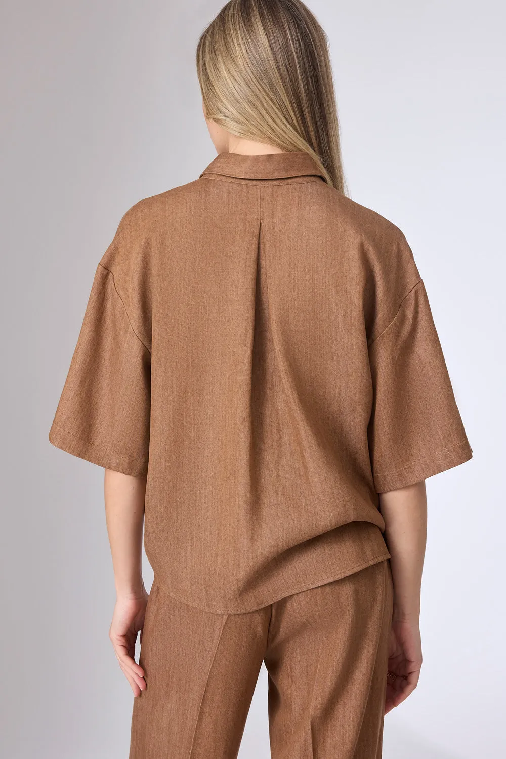 Corel Mila Lyocell blouse tabacco boxy S-XL