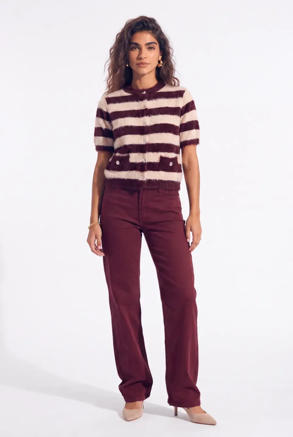 Florez Sophie Straight jeans Mauve wine straight