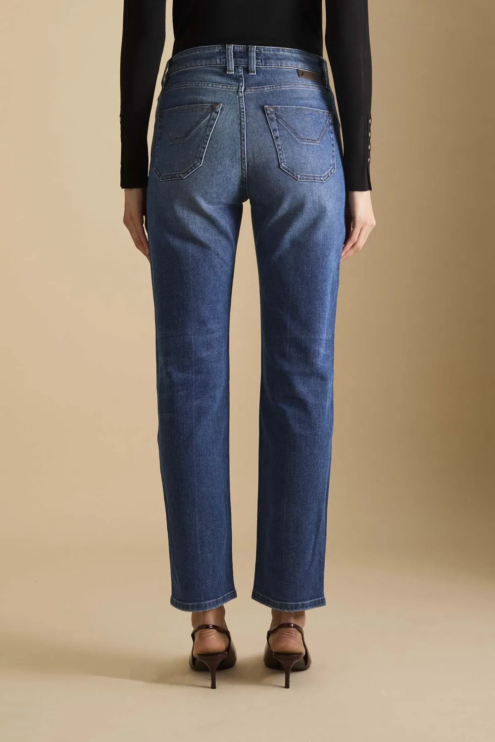 Jeckerson Jane straight fit jeans middelblauw stretch