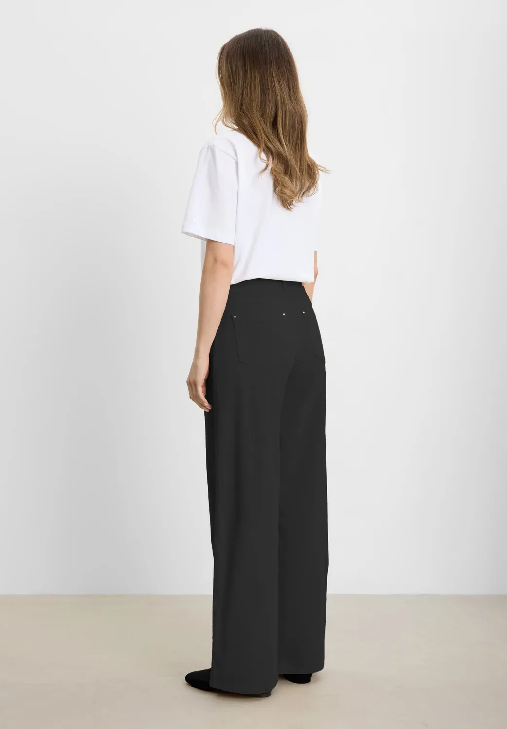 Laurie Carol Loose fluwelen broek zwart katoen