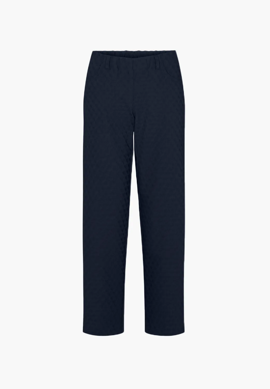Laurie Tracy Straight damesbroek Navy Jacquard stretch