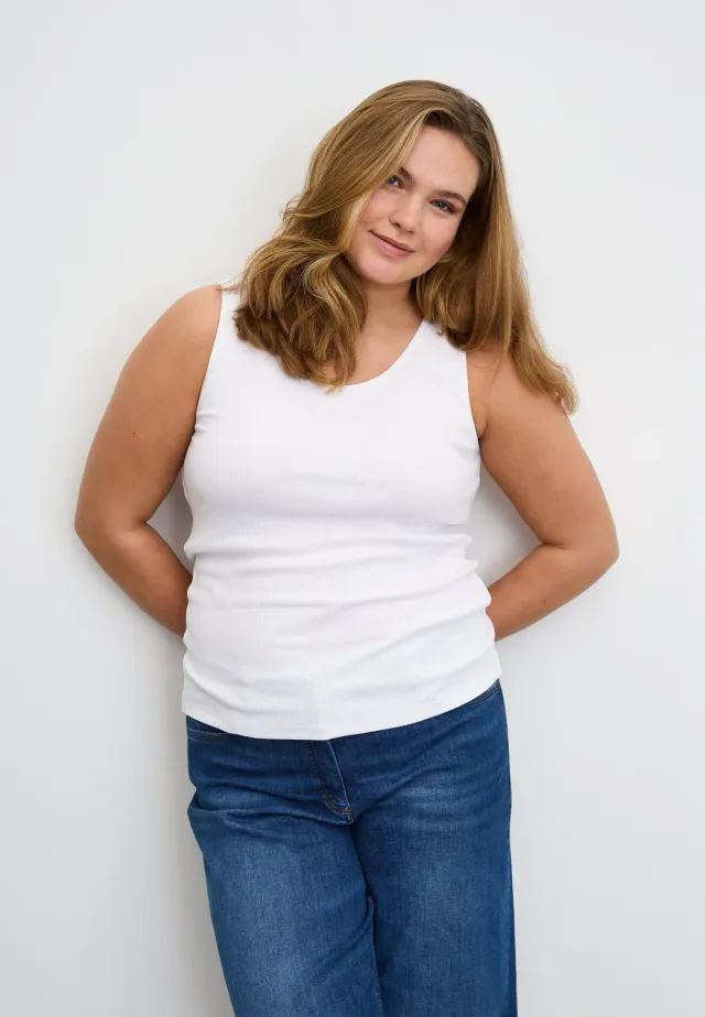 Laurie Alberte 100943 tanktop wit dames rib