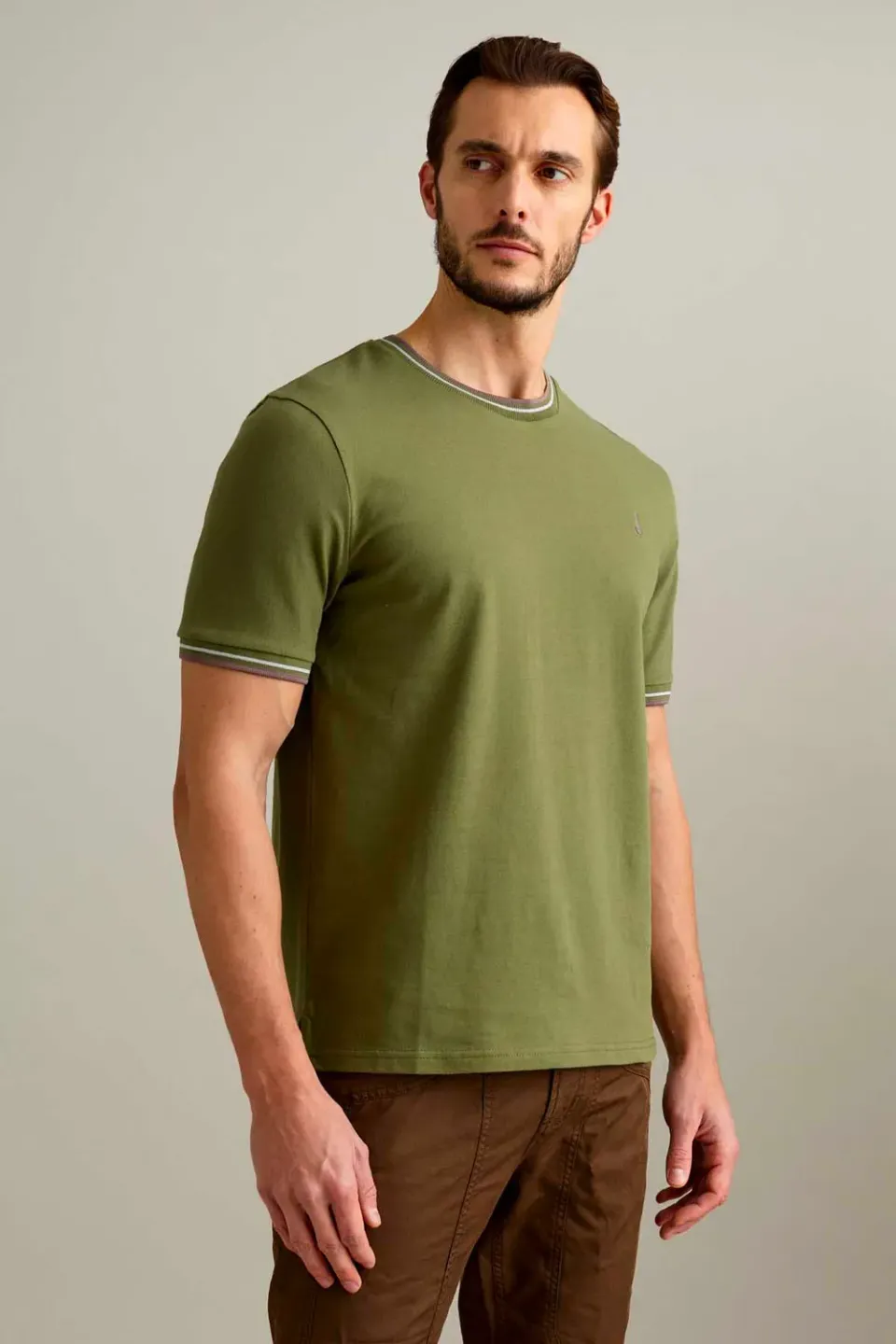 Jeckerson Piquet T-shirt heren donkersalvia piqué katoen