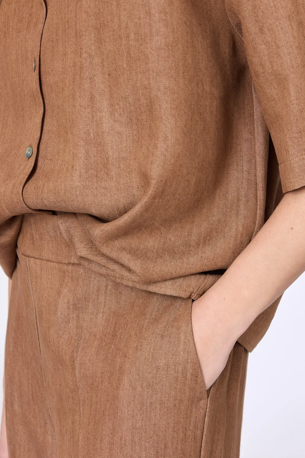 Corel Mila Lyocell blouse tabacco boxy S-XL