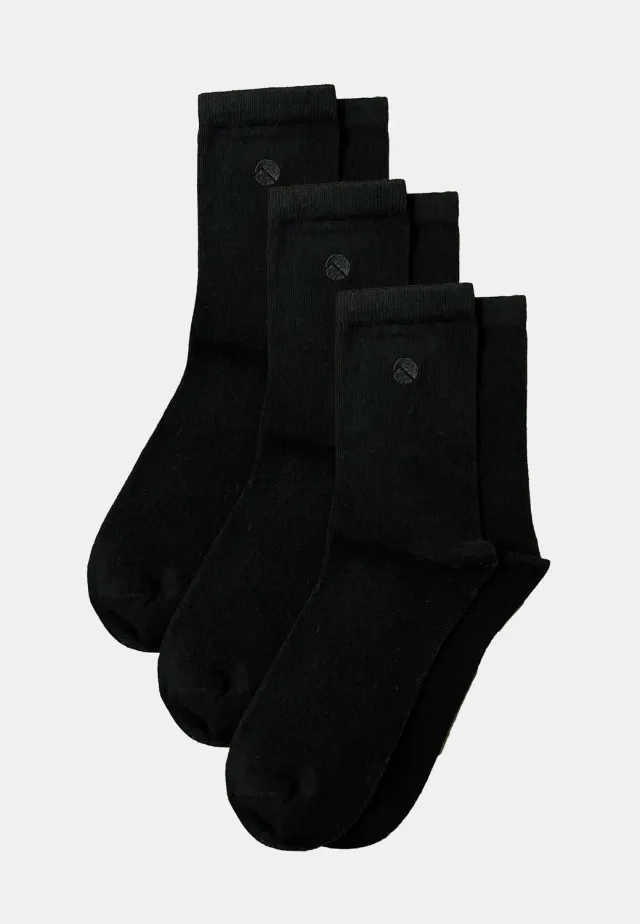 Laurie Ankle Socks enkelsokken zwart 3-pack katoen