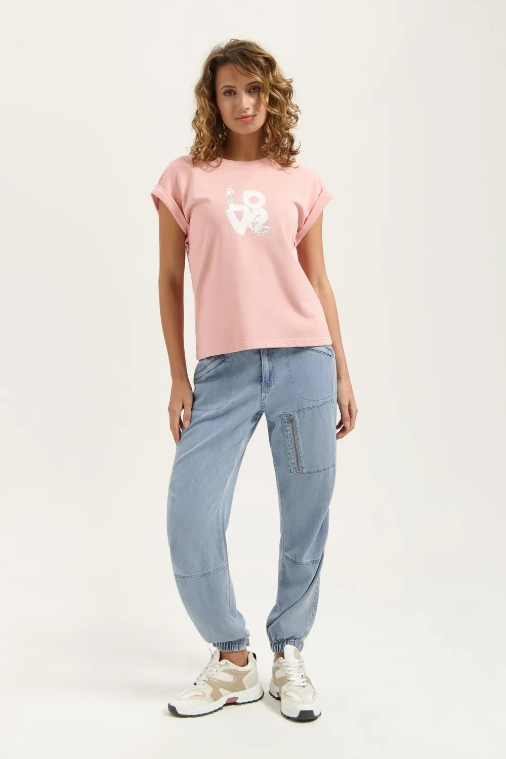 Florez Charlie Cargo cargobroek Bleached Denim luchtig
