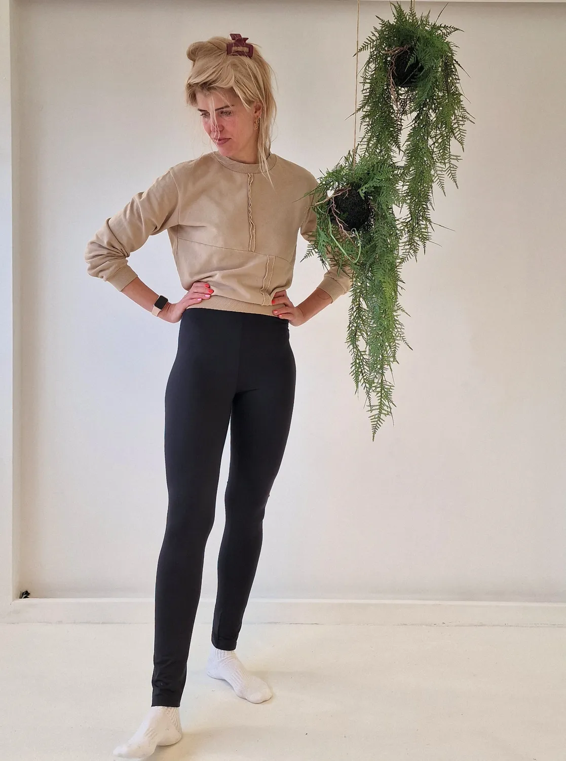 Langeleggings Extra Lange Sportlegging Zwart Polyamide 34 36