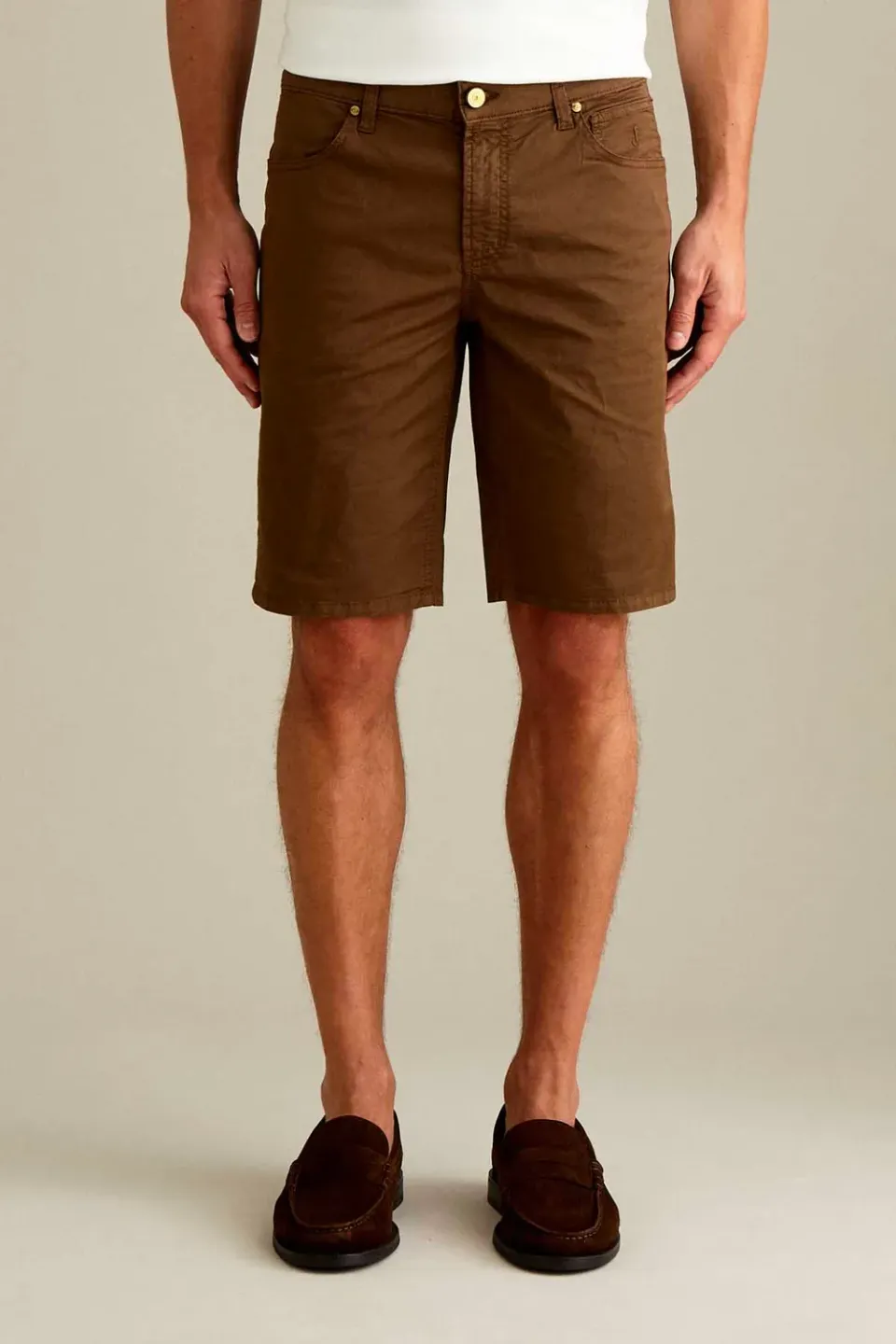 Jeckerson Jo korte broek slim fit lichtbruin katoen