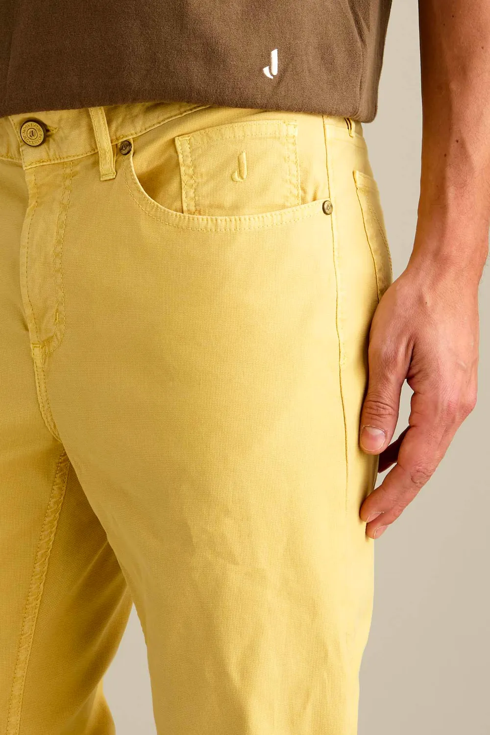 Jeckerson Jordan slim broek goudgeel pigment
