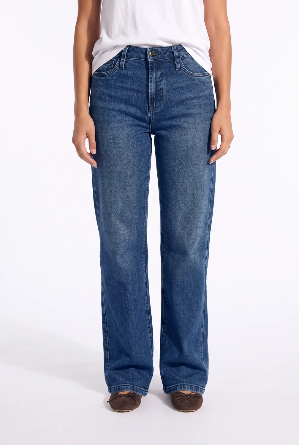 Florez Sophie Straight jeans sea blue mid-waist