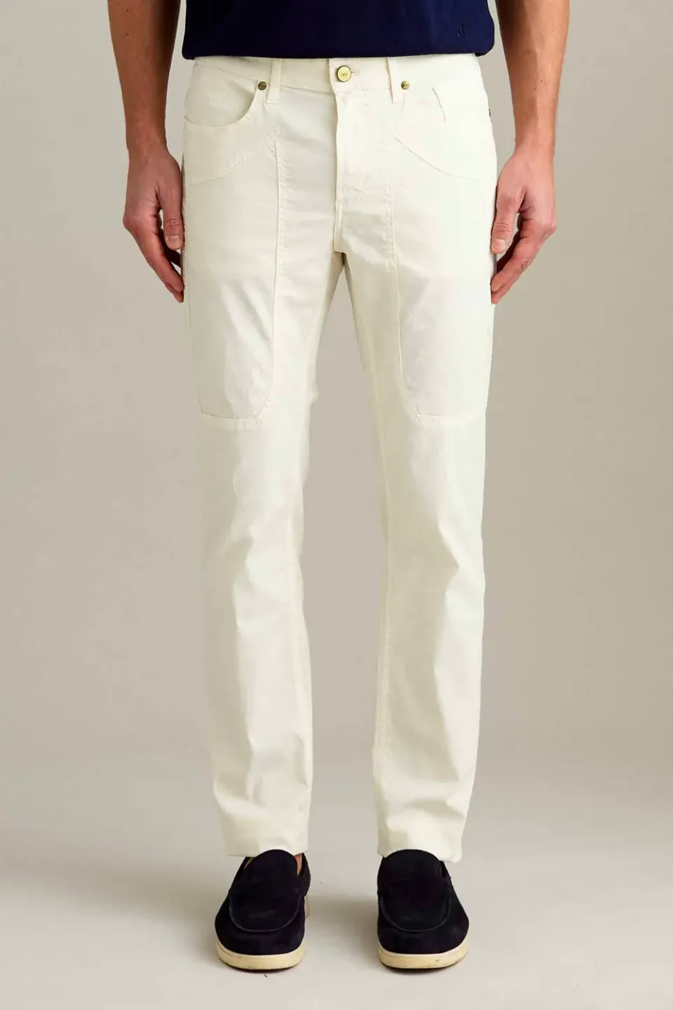 Jeckerson John slim broek sneeuwwit katoen
