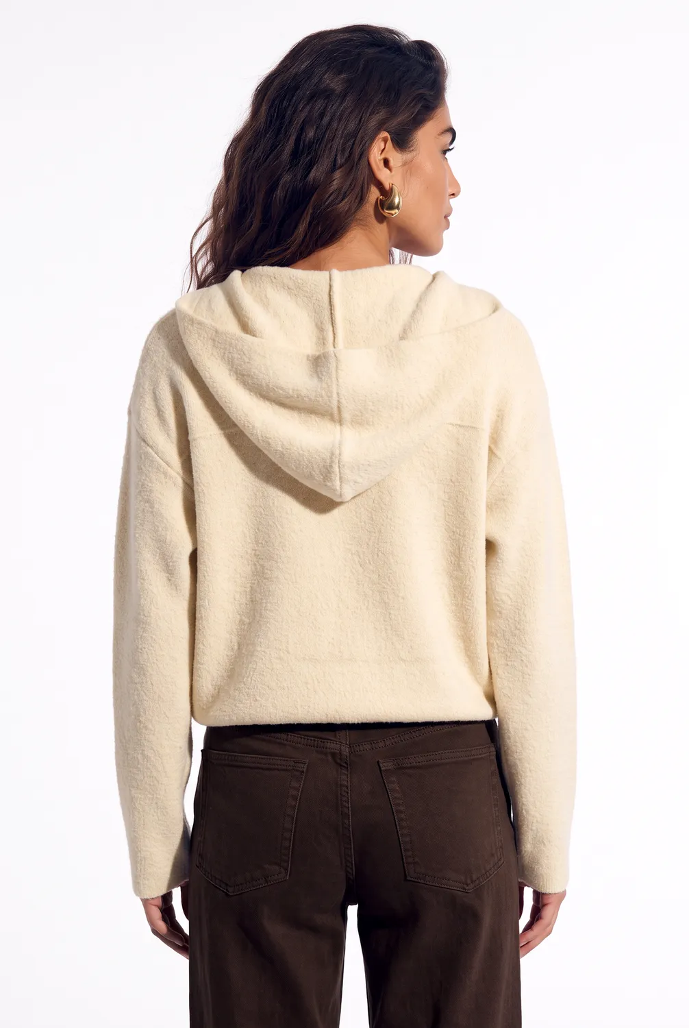 Florez Nina Cardigan vest zand met capuchon