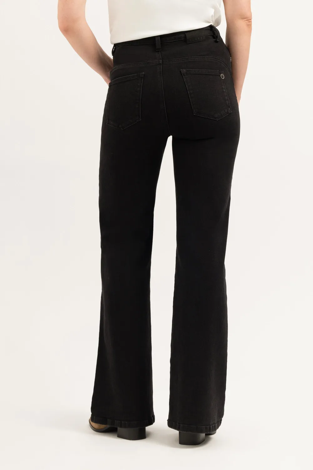 Florez Ana Flared jeans zwart hoge taille