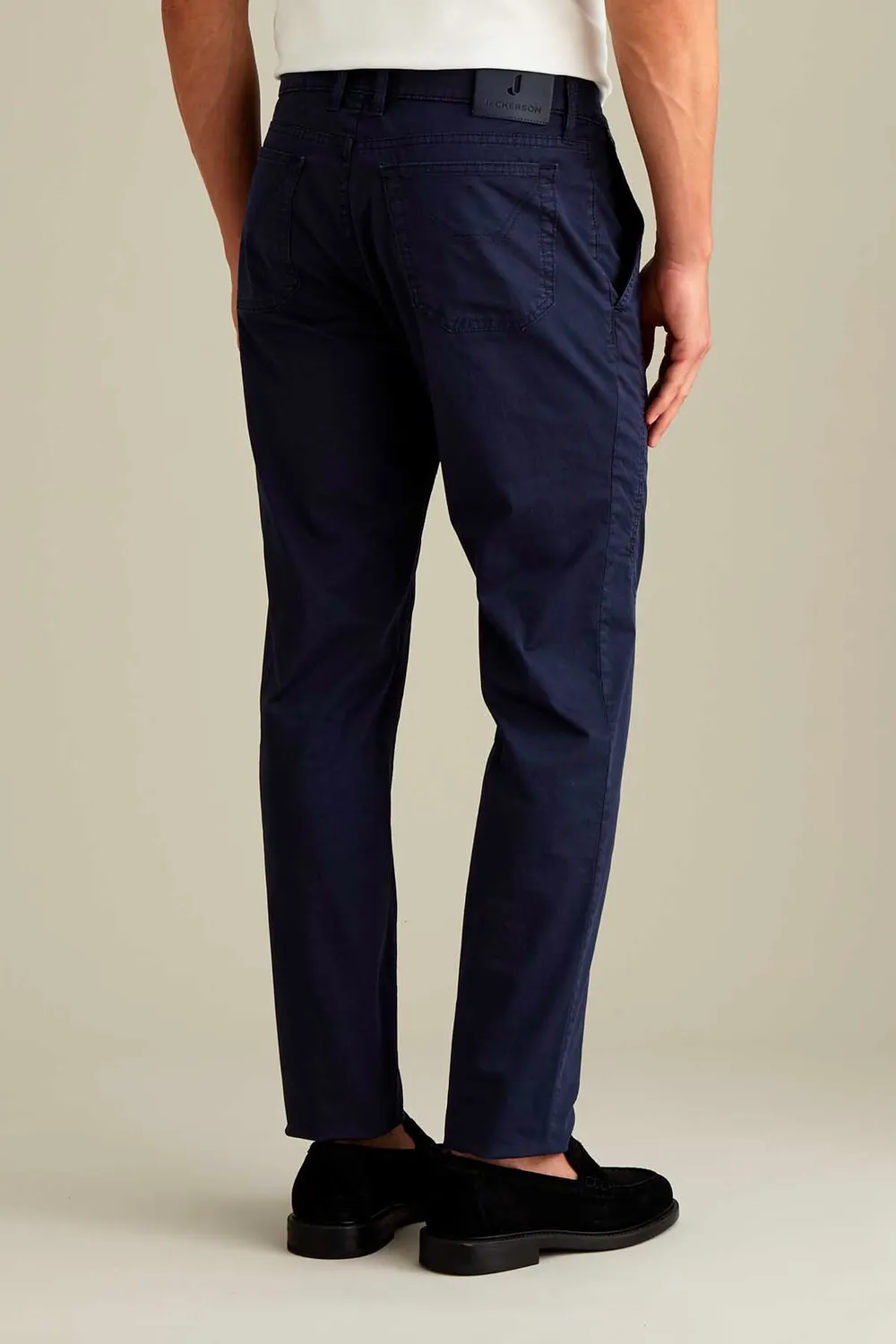 Jeckerson Jevon slim fit broek donkerblauw satijn