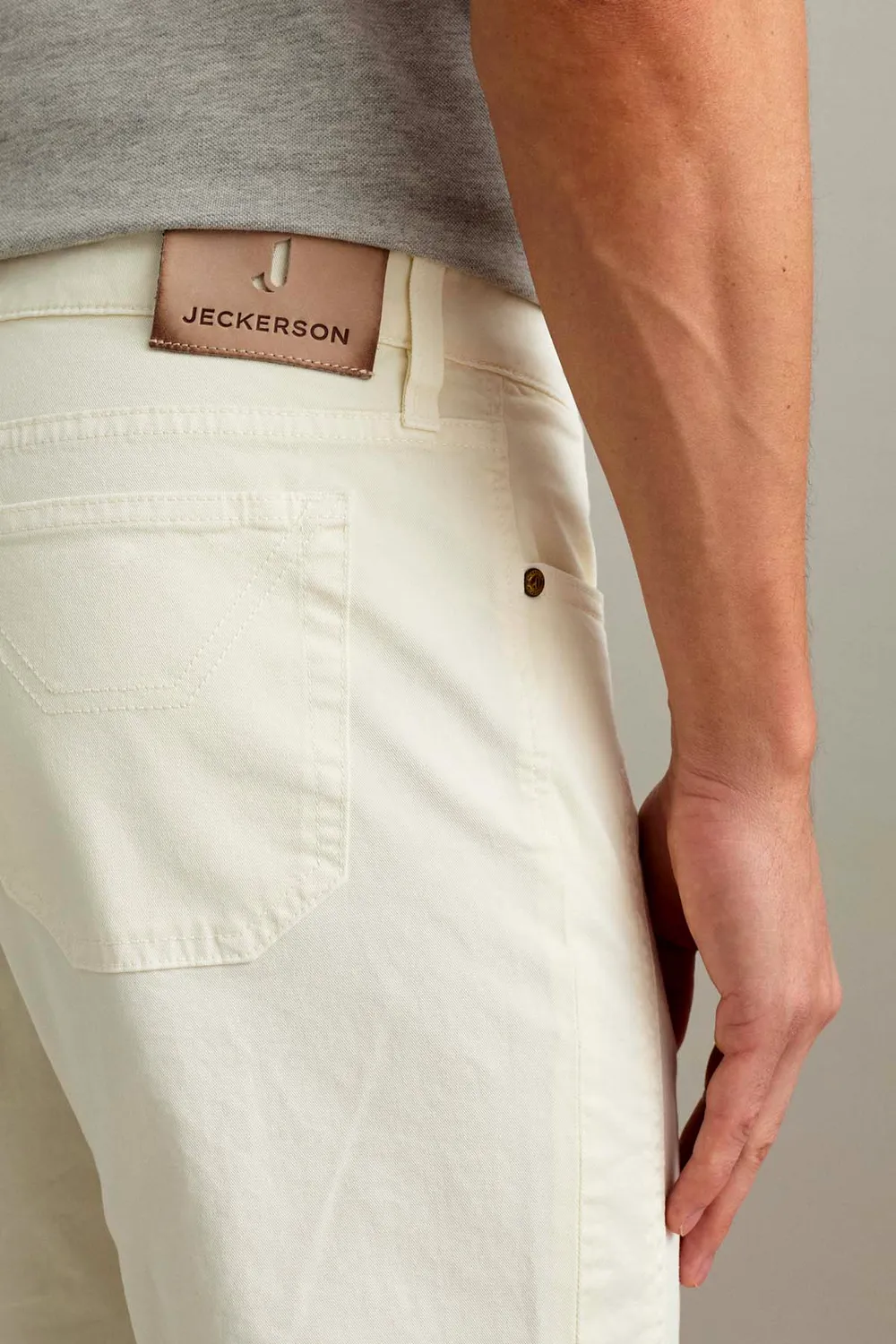 Jeckerson John Slim Fit Chino Sneeuwwit Katoen