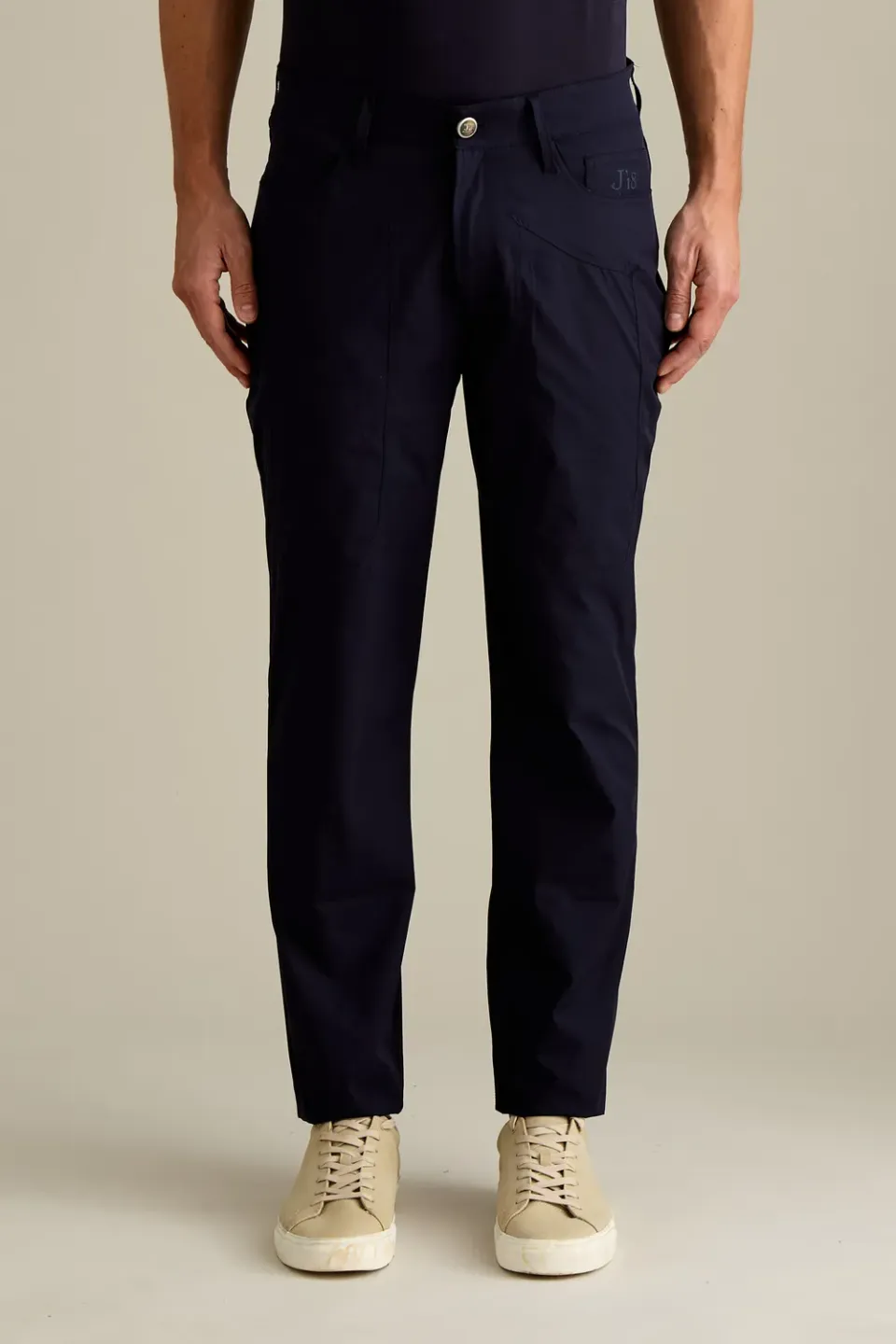 Jeckerson J18 slim fit broek blauw polyester