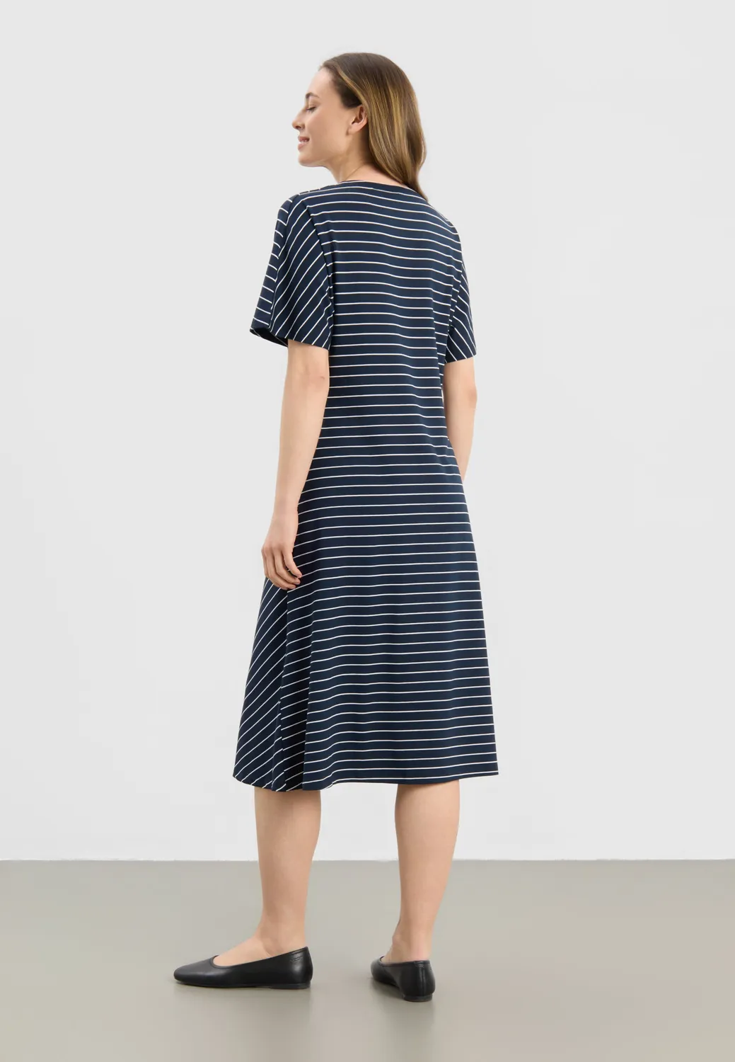 Laurie Ingrid Dress SS jurk Navy Stripe viscose