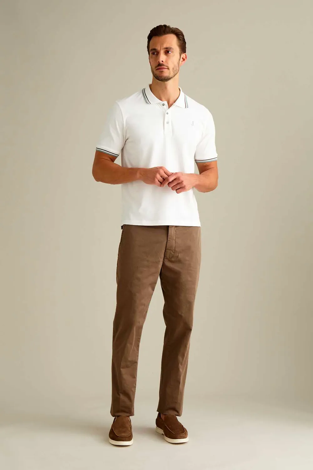 Jeckerson Jack slim fit chino lichtbruin katoen