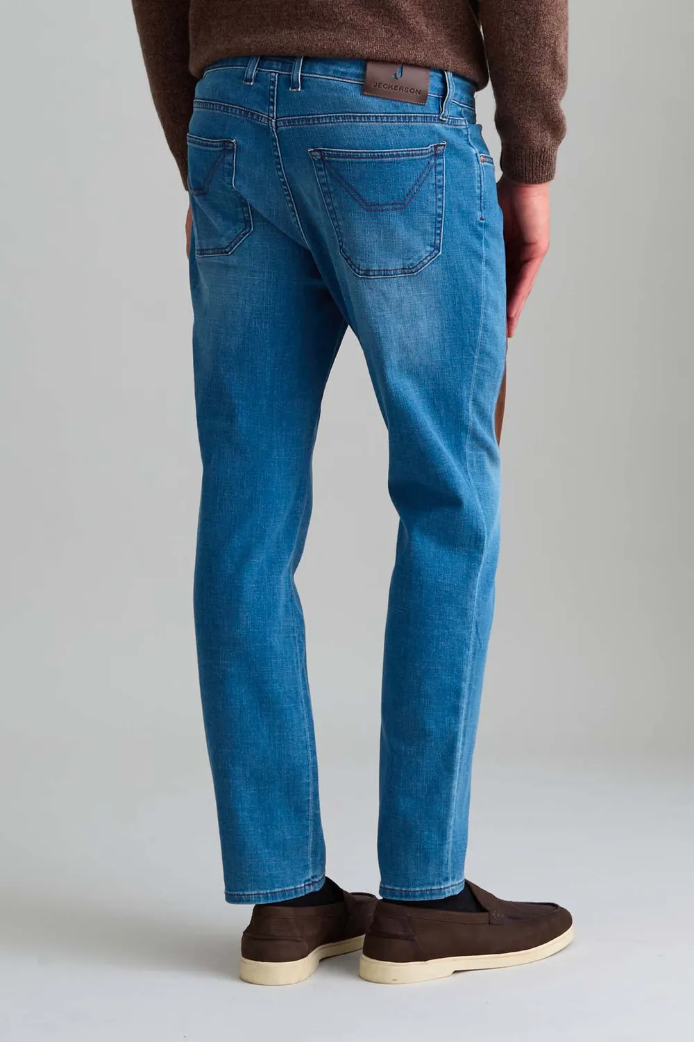 Jeckerson James Skinny Jeans Lichtblauw Bruin