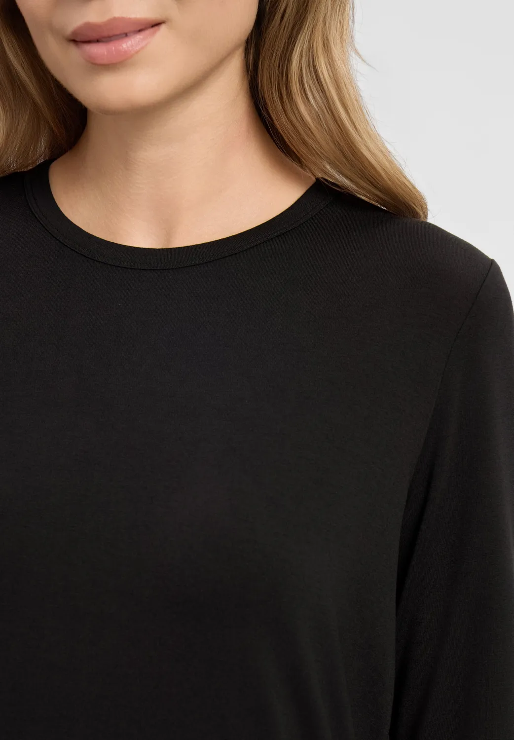 Laurie Amanda T-Shirt LS longsleeve zwart basic stretch