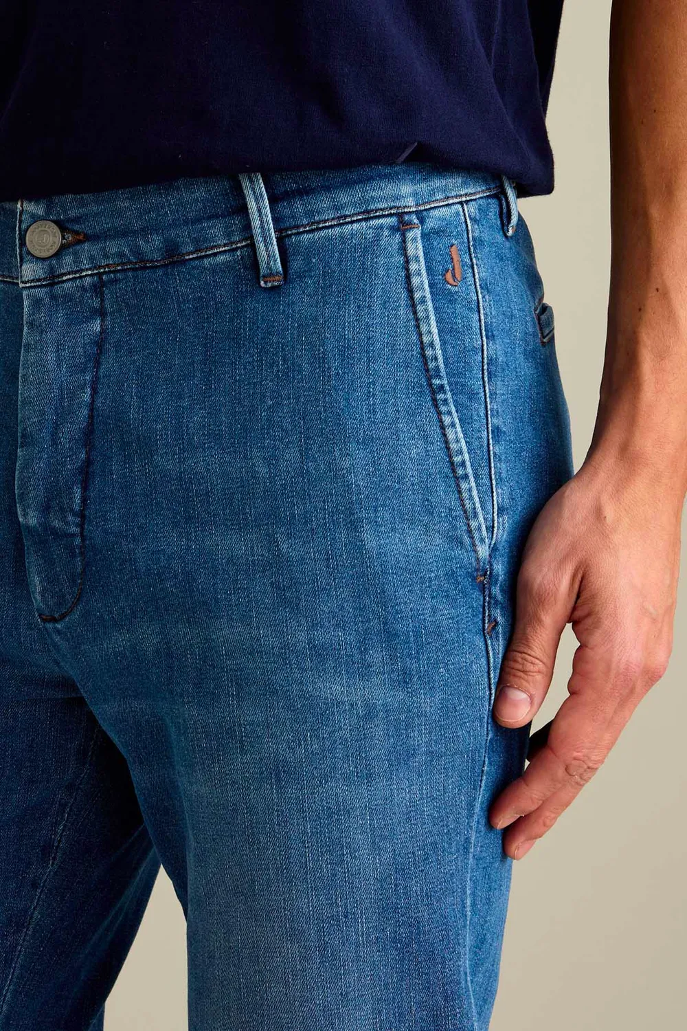 Jeckerson Jack slim fit chino blauw denim