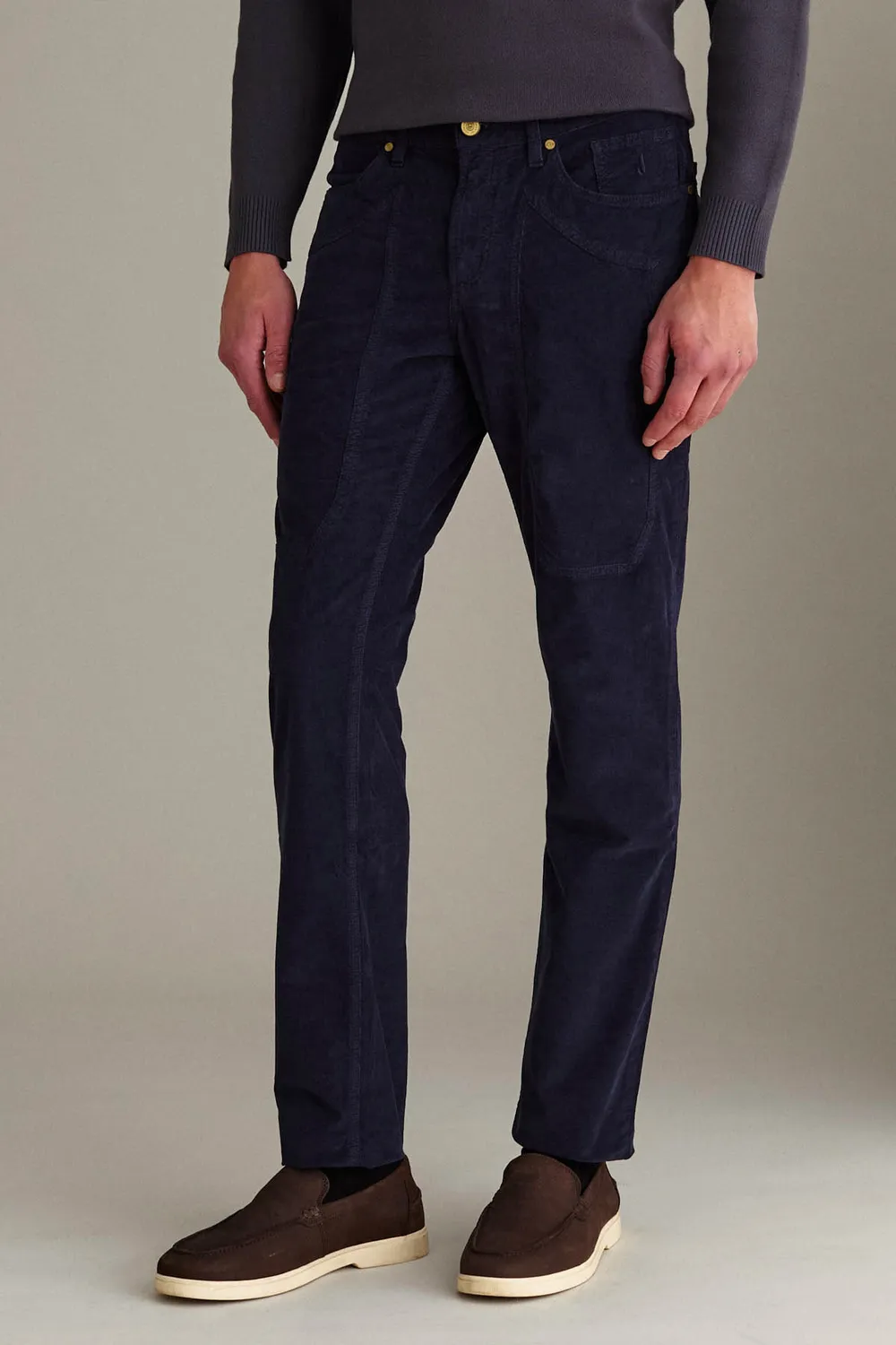 Jeckerson John slim fit broek donkerblauw fluweel