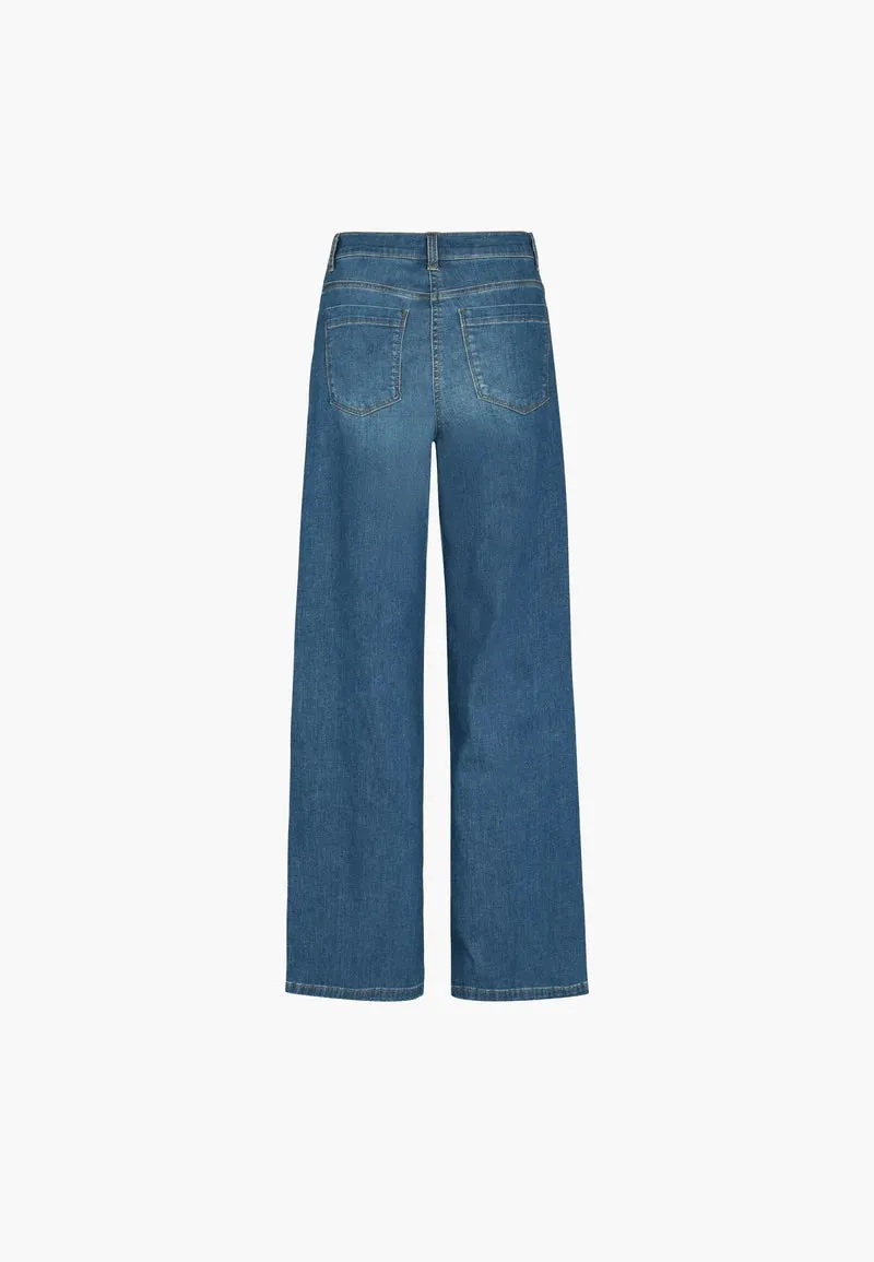 Laurie Carol Loose SL jeans Washed Blue Denim kort