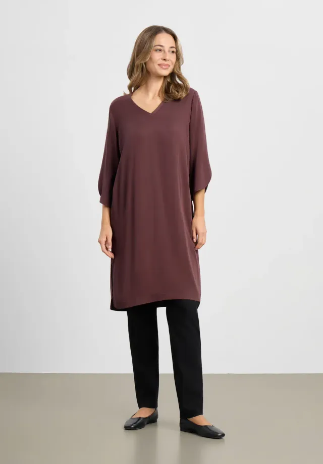 Laurie Nelly Dress 3/4 jurk dark plum viscose