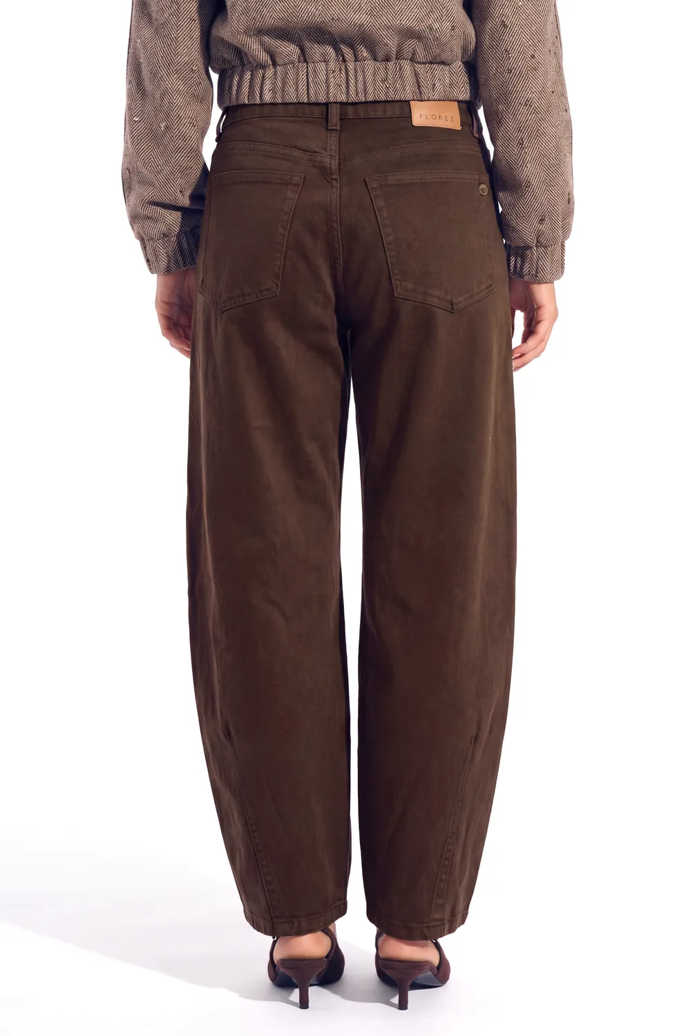Florez Onnedie barrel jeans donkerbruin