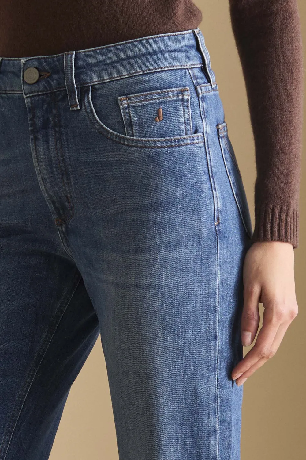 Jeckerson Jane straight jeans blauw dames katoen