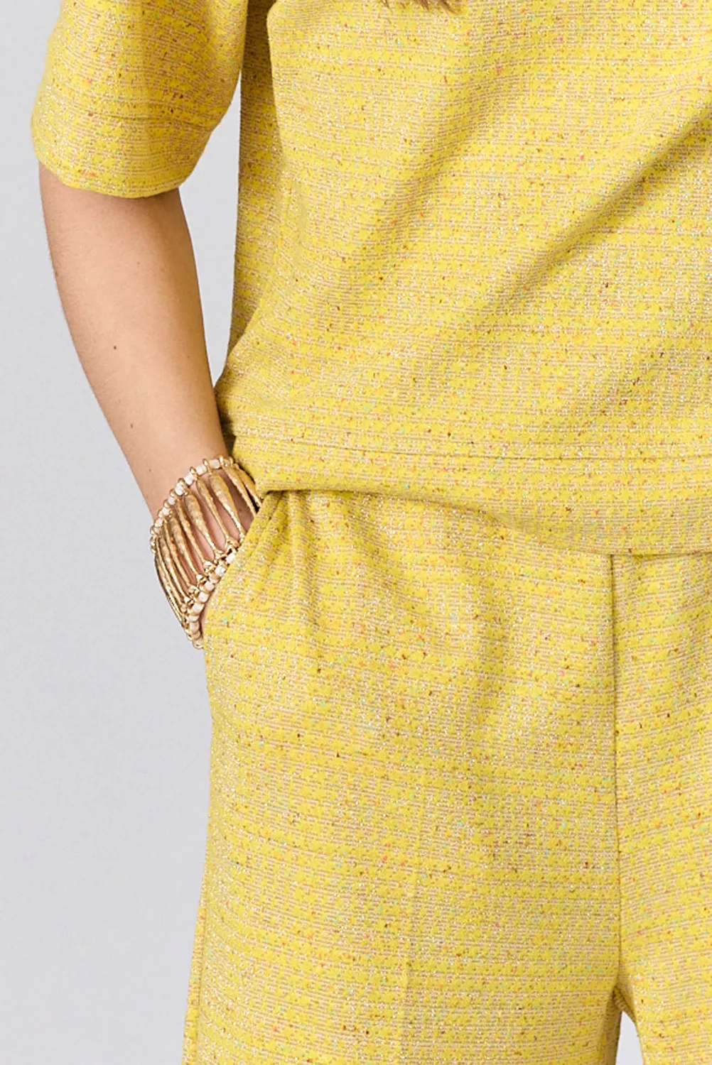 Corel Lilly Jaquard Lemon broek recht