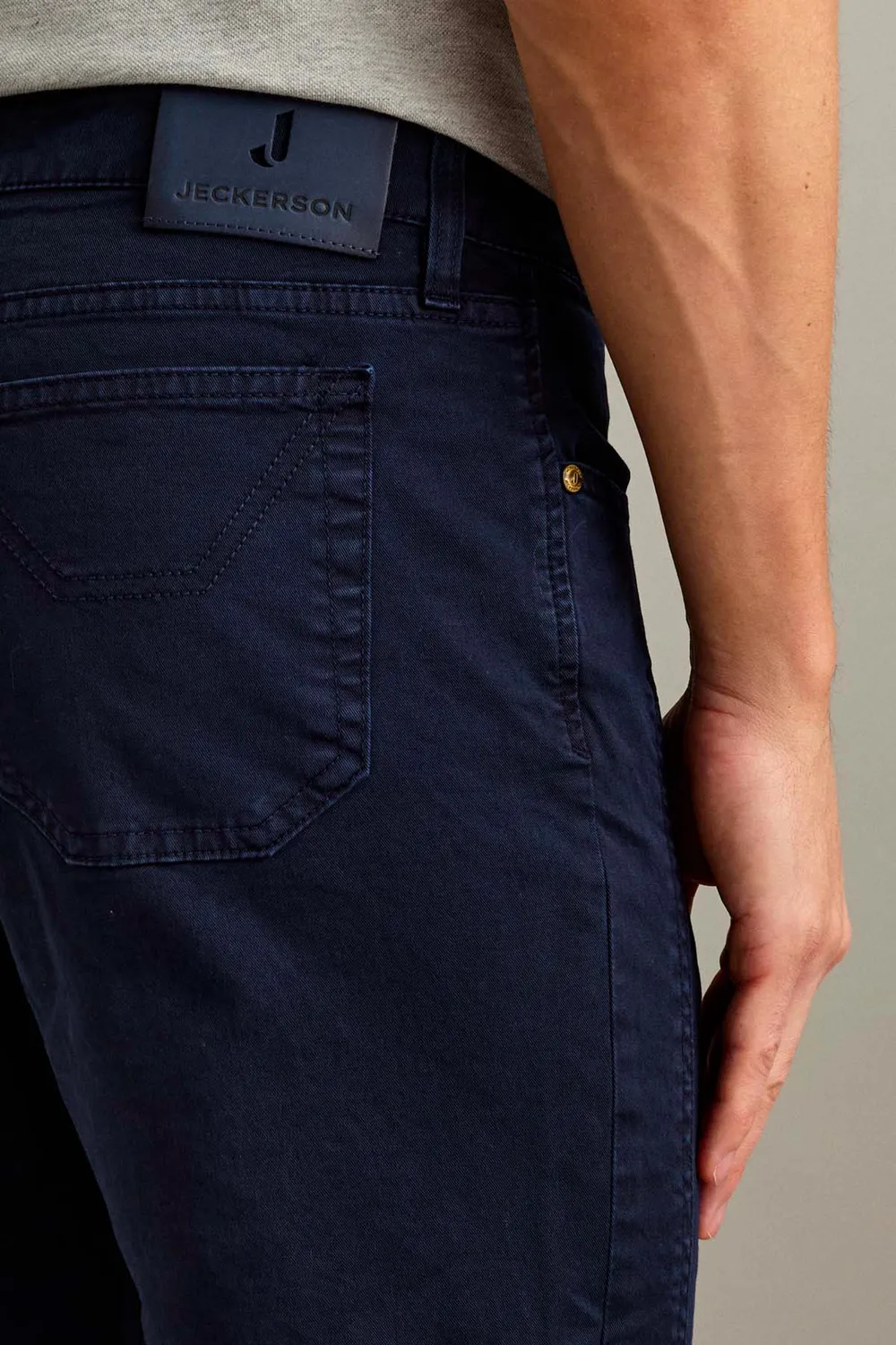 Jeckerson John slim fit broek donkerblauw gabardine