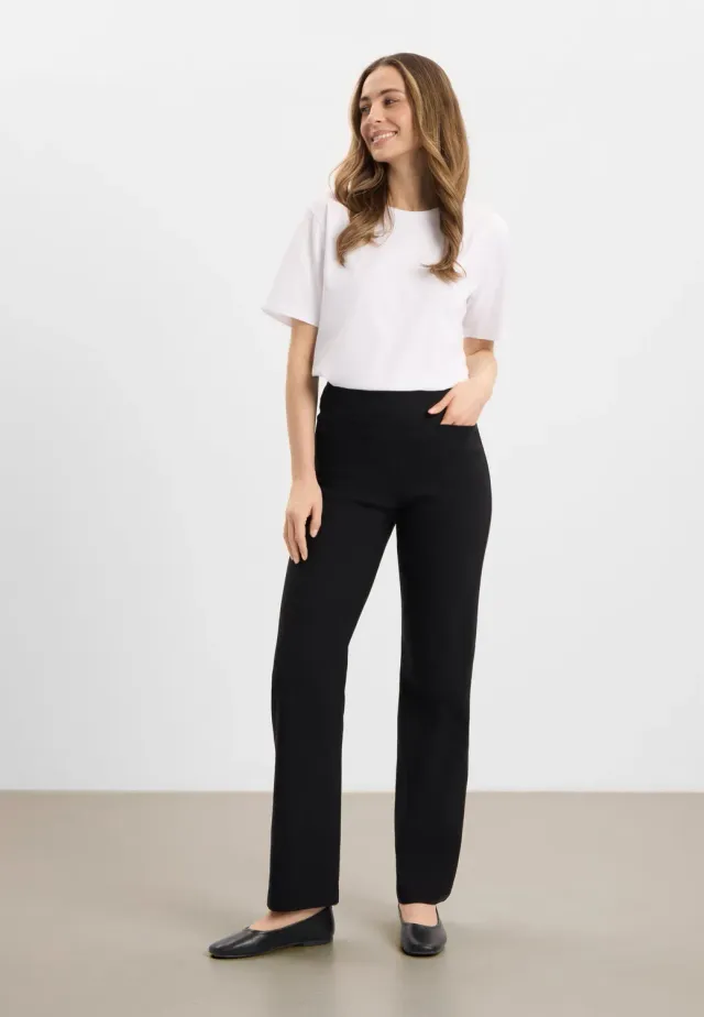 Laurie Thea Straight ML broek black medium lengte
