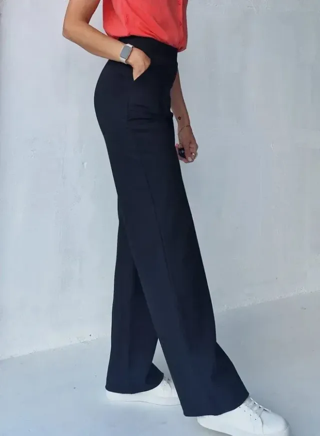 Madame Liz Wide Leg Broek Zwart Lengte 36 Stretch