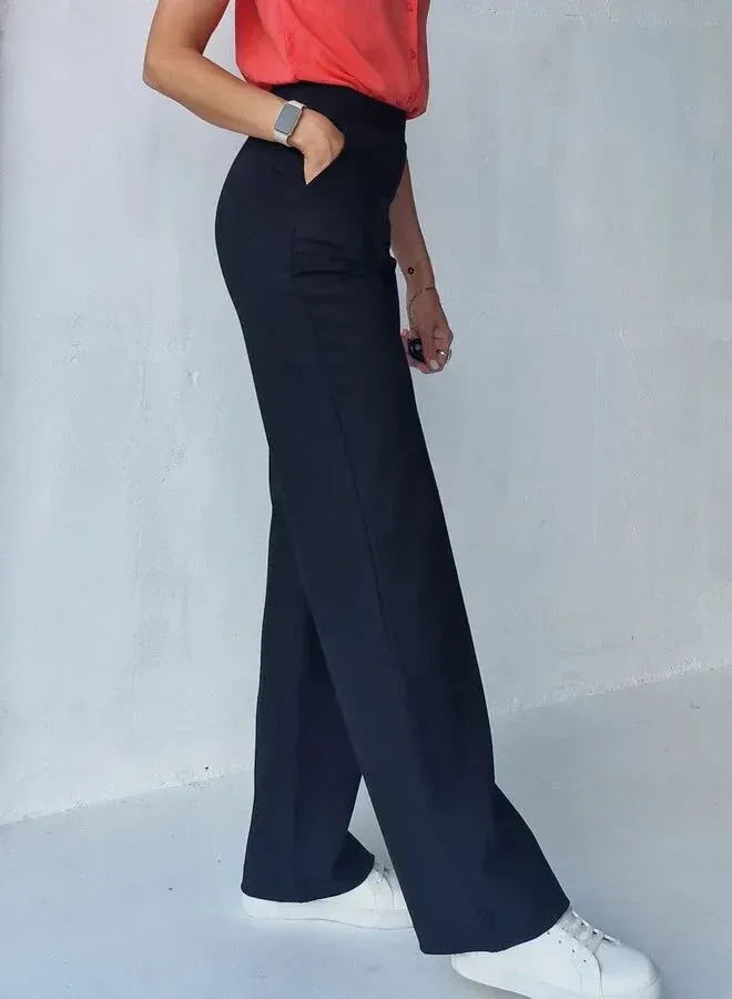 Madame Liz Wide Leg Broek Zwart Lengte 36 Stretch