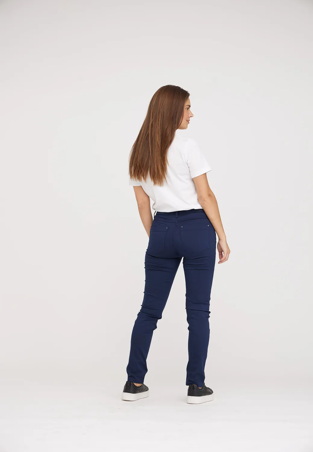 Laurie Laura Slim SL broek Navy stretch