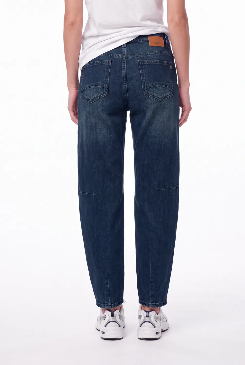 Florez Tess Barrel jeans Dark Blue mid-waist