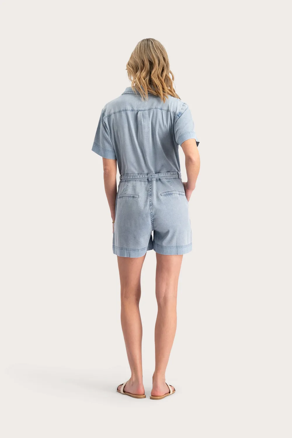 Florez Noortje jumpsuit Soft Blue korte mouw