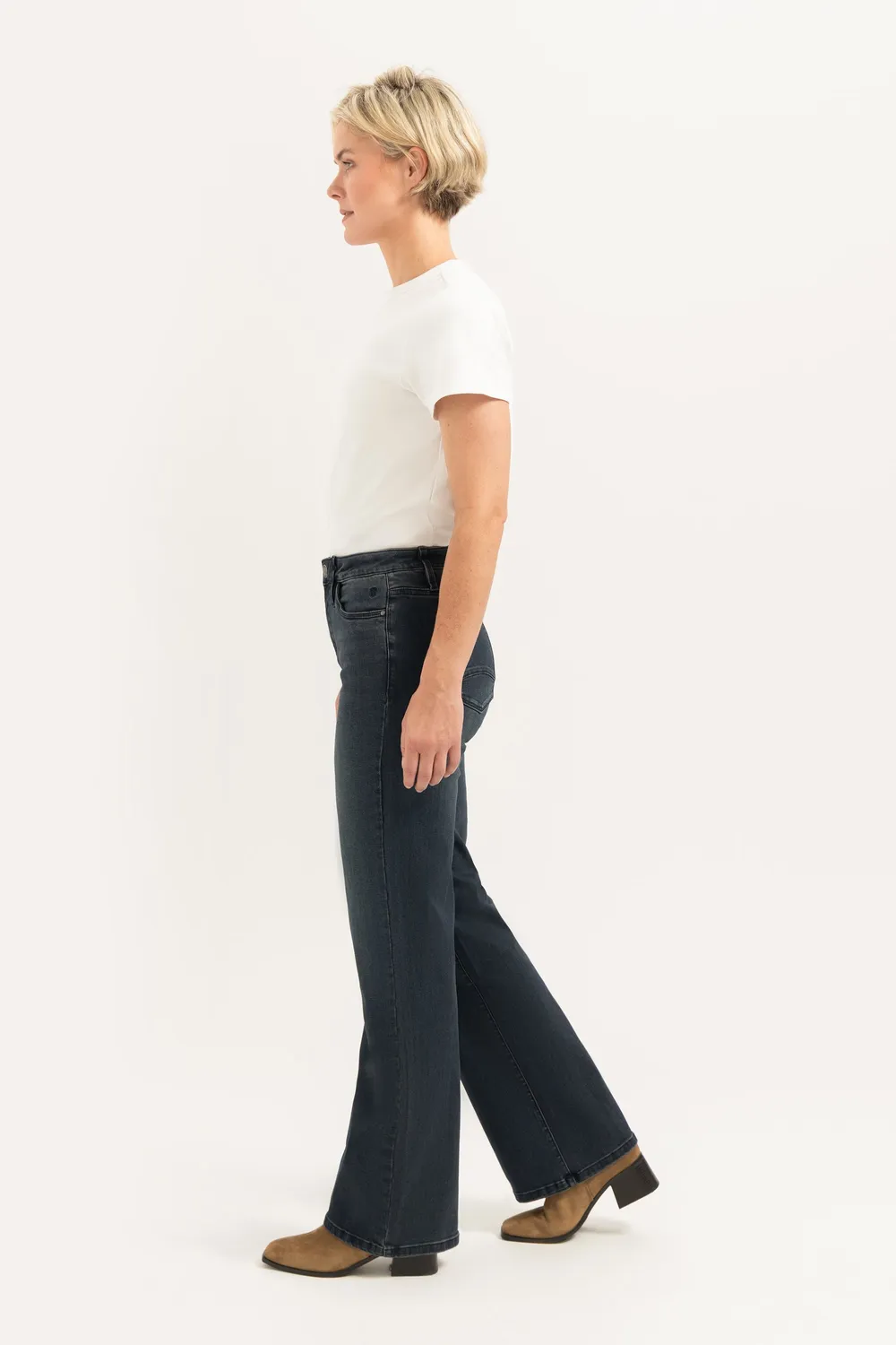 Florez Sophie Straight jeans indigoblauw mid-waist