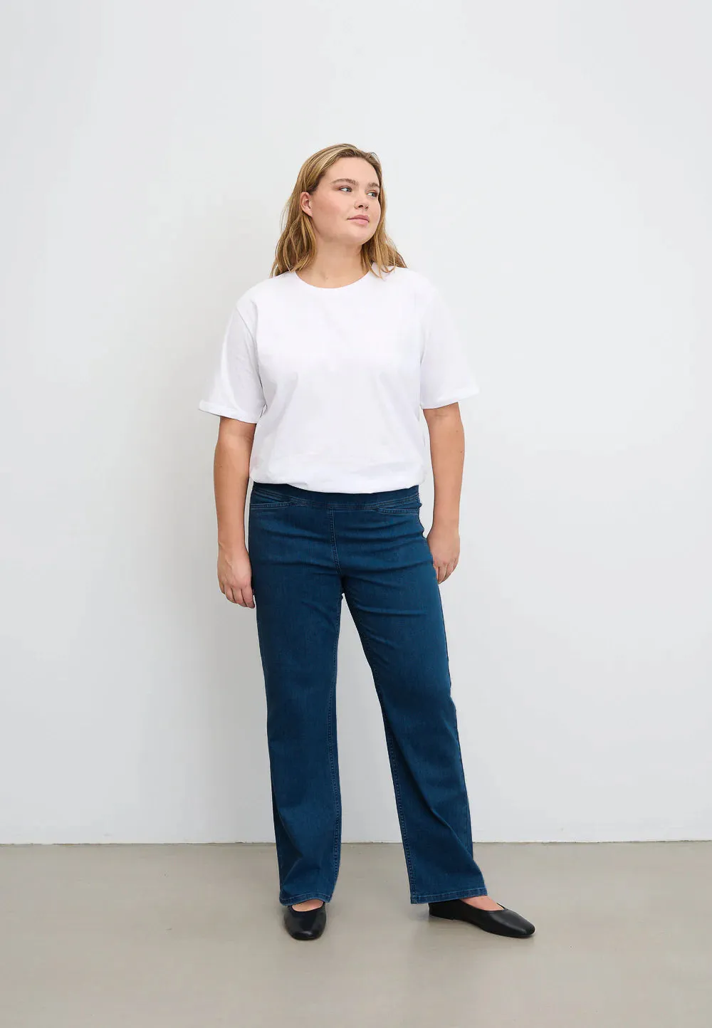 Laurie Thea Straight LL jeans Blue Denim lange lengte