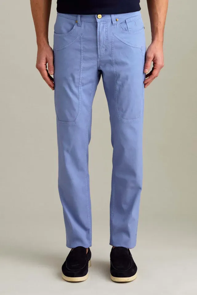 Jeckerson John Slim Fit Broek Lichtblauw Katoen