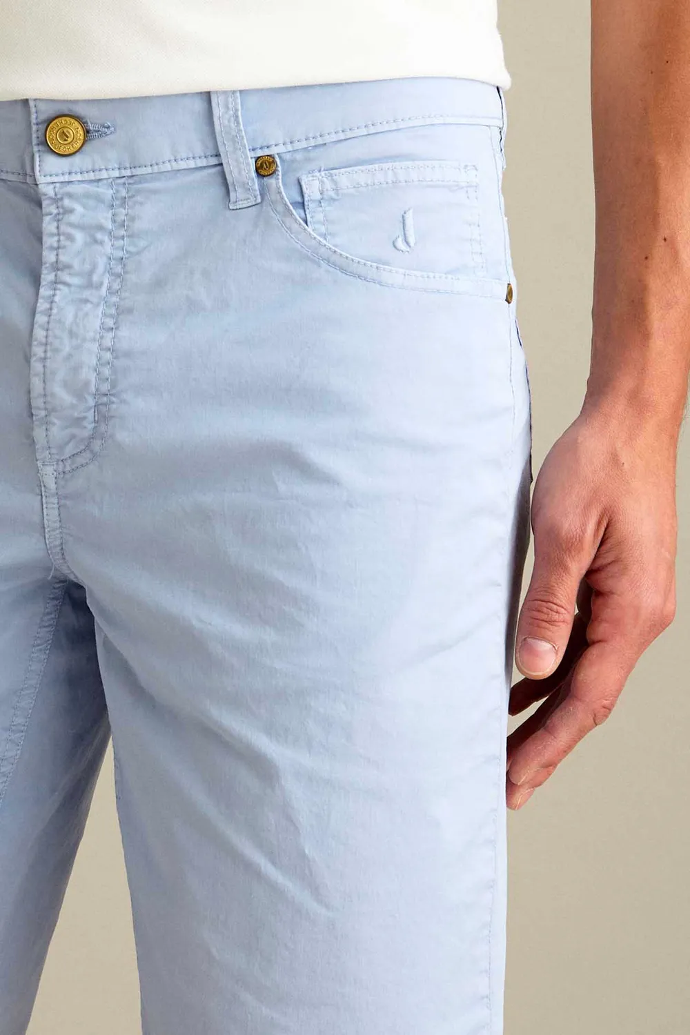 Jeckerson Jo slim fit bermuda lichtblauw katoen