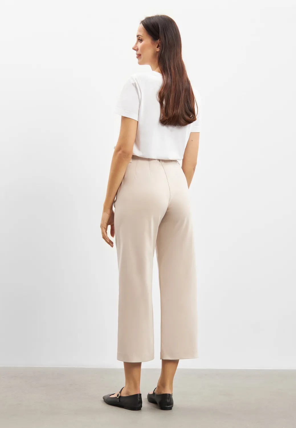 Laurie Donna Loose Crop damesbroek Grey Sand cropped stretch